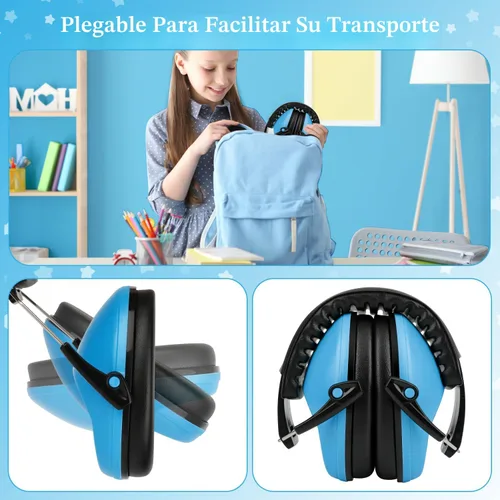 Miniatura 4 de Floriogra Paquete de 2 Auriculares con Cancelación de Ruido para Niños, Orejeras de Protección Auditiva para Niños con Autismo, Niños Pequeños