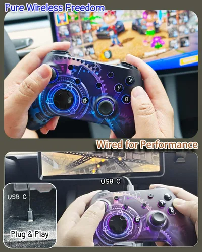 Miniatura 6 de Wzuicov Multi-Platform Game Controller with RGB & Dual-Mode Bluetooth & Wired Connection, Wireless Gamepad for Switch/Switch 2/iOS/Android/PC/TV