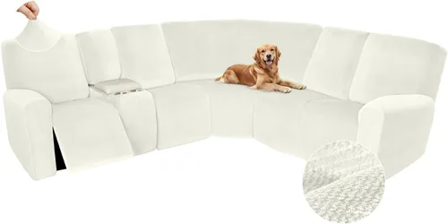 Miniatura 686 de Arfntevss Fundas de sofá seccional reclinable de terciopelo, Funda de sofá seccional de esquina para sofá reclinable, Funda elástica suave
