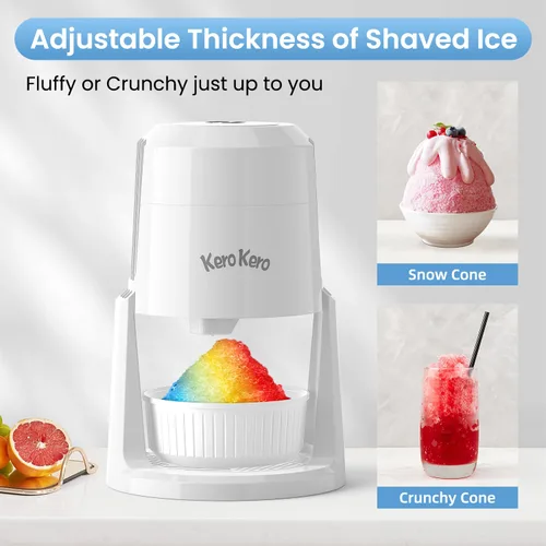 Miniatura 2 de Máquina de hielo afeitado profesional: RX03 Máquina eléctrica de cono de nieve y máquina ICEE para el hogar, 60 W de potencia, voltaje universal