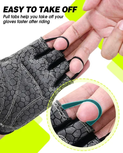 Miniatura 4 de Tanluhu Guantes de Ciclismo - Guantes de Bicicleta de Montaña de Medio Dedo para Carretera, Transpirables, Absorben Impactos, para Hombres y Mujeres