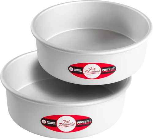 Miniatura 40 de Fat Daddio's PRD-1BOX Moldes Redondos para Pastel Mini Tier de Aluminio Anodizado para Una Caja de Mezcla, Juego de 3, Plateado