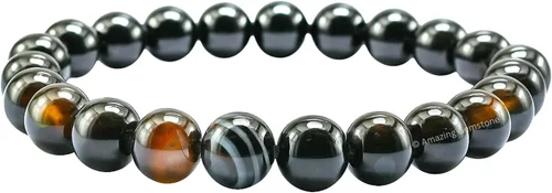 Miniatura 178 de Amazing Gemstone Pulsera de cristal para mujeres y hombres, pulsera de cristal curativo de protección, pulsera elástica con cuentas de piedras