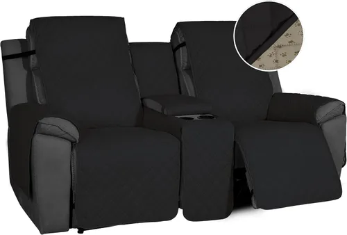 Miniatura 11 de Easy-Going Funda de sofá reclinable antideslizante con consola, resistente al agua, funda de sofá reclinable doble con correa ajustable, funda Beige