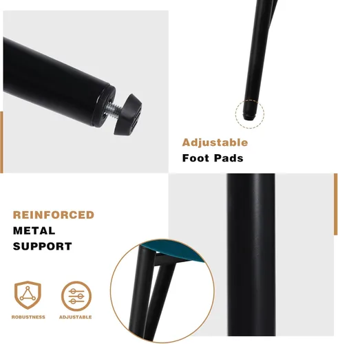 Miniatura 5 de Nalupatio Juego de 2 sillas de comedor modernas de terciopelo con reposabrazos, modernas sillas laterales tapizadas para cocina, patas de metal