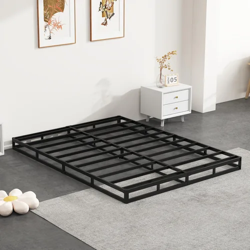 Miniatura 9 de NHODIR Base de cama de metal resistente de 5 pulgadas con resorte, sin ruido y sin herramientas, fácil montaje, base de soporte de colchón para cama