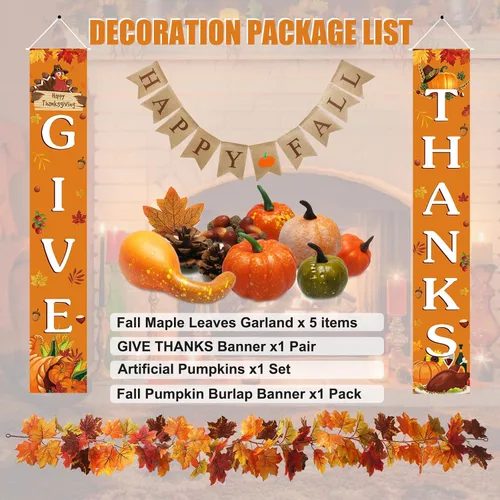 Miniatura 5 de Paquete de 5 guirnaldas de hojas de arce de otoño, 30 pies, guirnalda artificial de otoño de hojas de arce de Acción de Gracias, decoración de mesa