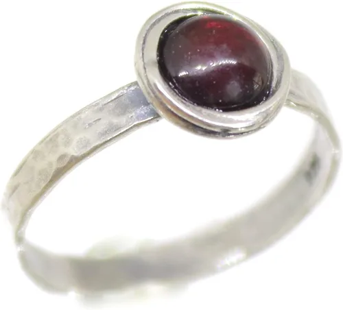 Miniatura 29 de Anillo de plata de ley con piedras preciosas para mujer, anillo apilable de piedra martillada, anillo de piedra natal