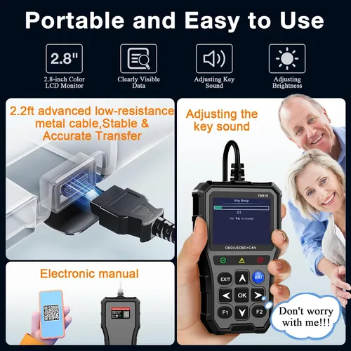 Miniatura 5 de AMTIFO Escáner OBD2 con Probador de Batería - Verificar Luz del Motor y Preparación de Emisiones, Plug & Play, Salud de la Batería, Datos en Tiempo