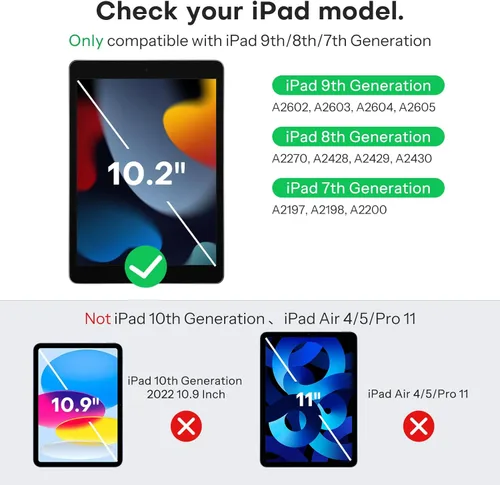 Miniatura 5 de OMOTON Paquete de 2 protectores de pantalla compatibles con iPad de 9ª, 8ª, 7ª generación (10.2 pulgadas, iPad 9/8/7, 2021 y 2020 y 2019) compatible