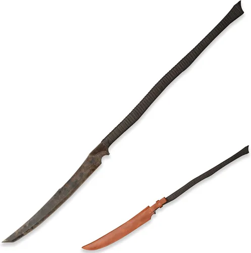 Miniatura 13 de SV Espada de corte artesanal hecha a mano de manganeso y acero, de tang completo, para exteriores, caza, camping, senderismo, supervivencia