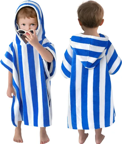Miniatura 13 de Toallas tipo poncho con capucha para niños pequeños, de gran tamaño (2-4 años, 22 x 22 pulgadas), hechas de 100% algodón suave, toallas absorbentes