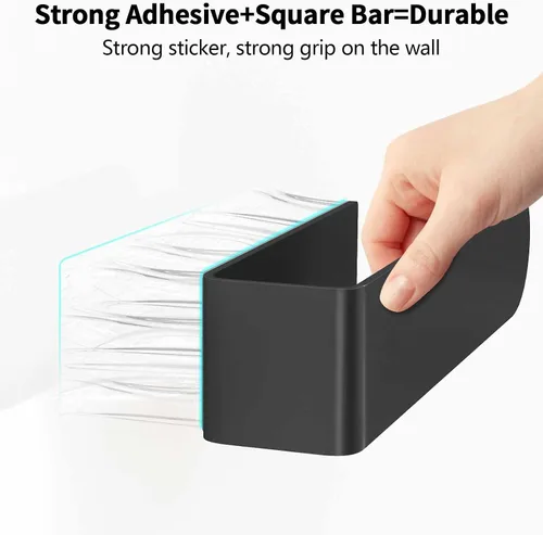 Miniatura 3 de Toallero de mano, toallero autoadhesivo para montaje en pared de baño, barra de toalla de mano cuadrada de 8 pulgadas para armario de cocina, RV