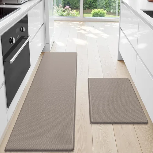 Miniatura 13 de StepLively Tapete de cocina, 2 piezas, tapetes de cocina acolchados para piso, juego de alfombras de cocina antifatiga, tapete antideslizante