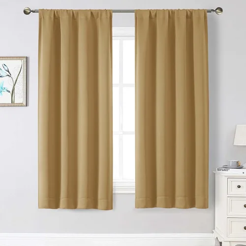 Miniatura 35 de Cortinas opacas para dormitorio, sala de estar, juego de 2 paneles de 54 pulgadas de largo, cortinas de oscurecimiento de habitación con aislamiento