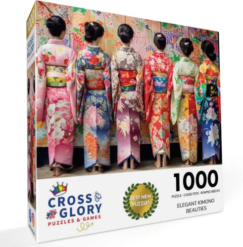 Miniatura 2 de Cross & Glory - Elegante kimono Beauties - Rompecabezas artístico de 1000 piezas para adultos Colores vibrantes Arte cultural Calidad premium