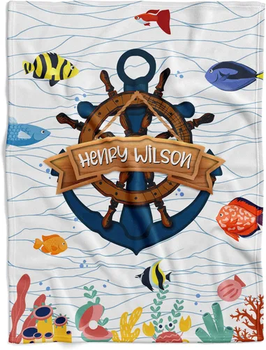 Miniatura 33 de Manta de bebé náutica personalizada, manta de bebé de vida oceánica, manta de bebé océano, manta de bebé con tema oceánico, manta de bebé con Sueños