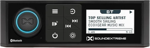 Miniatura 8 de SoundExtreme de ECOXGEAR Receptor estéreo marino AM/FM 200-Watt impermeable Bluetooth para deportes acuáticos con controlador LED de 4 zonas