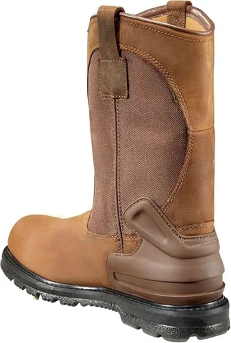 Miniatura 4 de Carhartt Wellington CMP1100 - Botas de trabajo de cuero para hombre de 11 pulgadas, impermeables, suaves, Bison Marrón aceitado bronceado