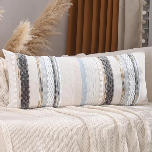 Miniatura 12 de Juego de 2 fundas de almohada bohemias de 18 x 18 pulgadas, fundas de almohada decorativas de felpilla con patrón de granja para decoración del hogar