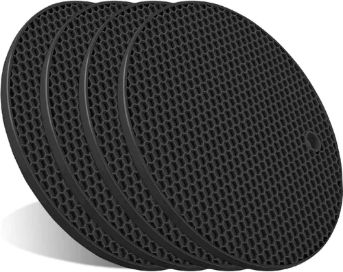 4 salvamanteles para platos calientes, almohadillas calientes para cocina, soportes de silicona para ollas, extragruesos, antideslizantes,