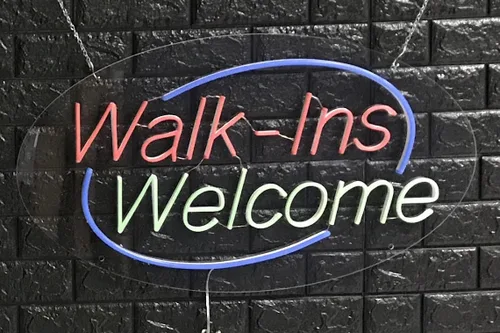 Miniatura 4 de Walk ins Welcome - Letrero de neón LED de 28 pulgadas de largo x 16 pulgadas de alto #34085