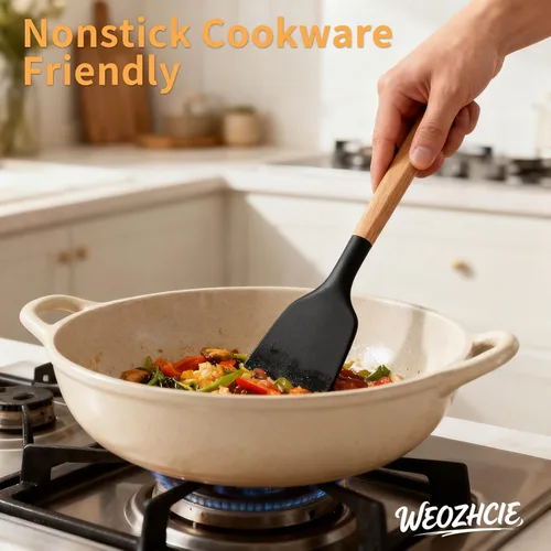 Miniatura 3 de Juego de utensilios de cocina de silicona, 12 piezas de utensilios de cocina para cocinar, juego de herramientas de cocina de silicona no pegajosa