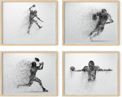 Miniatura 40 de Impresiones artísticas de fútbol americano para pared, juego de 5 (8x10) carteles de fútbol americano sin marco, decoración de sala de fútbol Niños