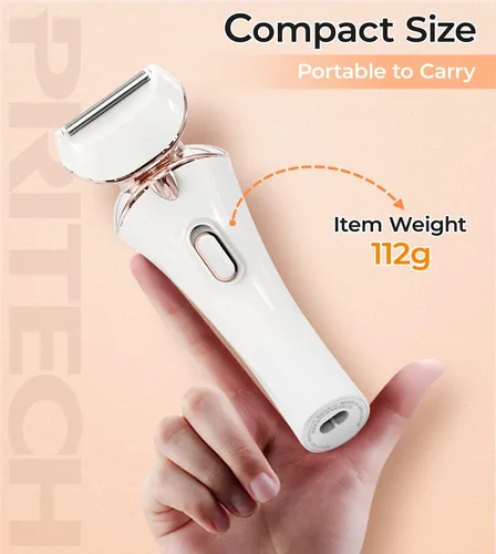 Miniatura 5 de PRITECH Maquinilla de afeitar eléctrica para mujer, afeitadora recargable para mujer, afeitadora portátil para piernas, brazos, axilas, bikini
