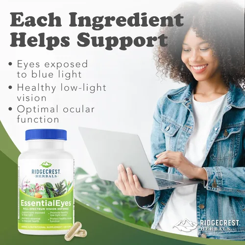 Miniatura 2 de Ridgecrest Herbals EssentialEyes, suplementos vitamínicos naturales para los ojos, contiene luteína, zeaxantina, extracto de arándano, apoya