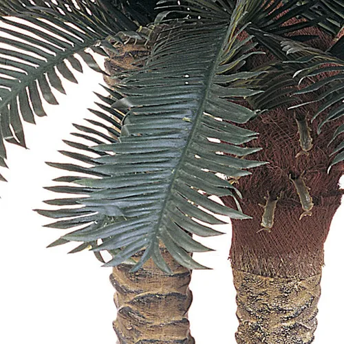 Miniatura 4 de Nearly Natural Palmeras artificiales de sagú de 6 y 4 pies, palmeras artificiales en maceta doble con dos troncos realistas y 80 hojas de palma