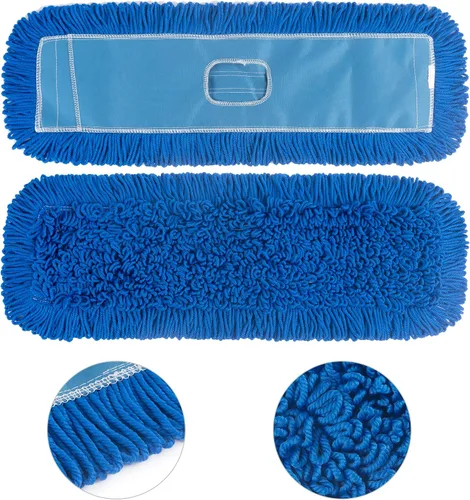 Miniatura 45 de Matthew Cleaning - Cabezales de repuesto lavables de algodón de resistencia industrial de 24 pulgadas para uso residencial y comercial, ajuste a Azul