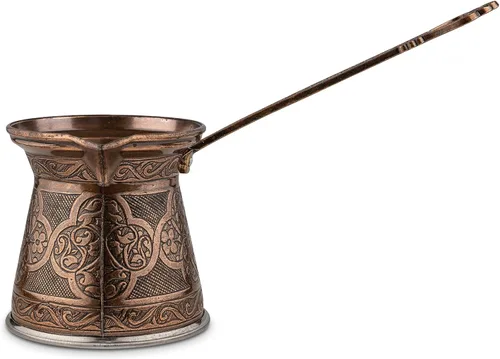 Alisveristime Auténtica cafetera turca, hecha a mano Cezve/Ibrik, 3.57 pulgadas de ancho, 3.57 pulgadas de alto, 16.90 onzas ¡Mejora tu experiencia