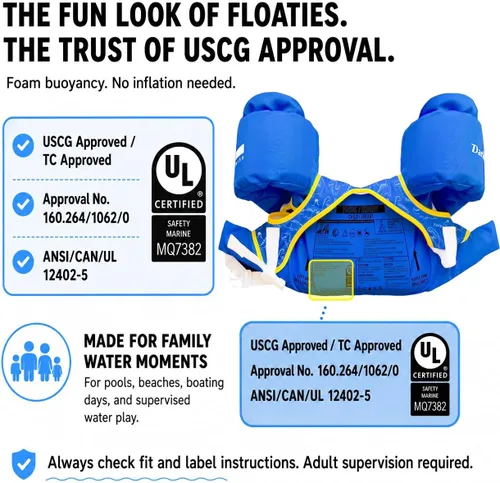 Miniatura 3 de Dark Lightning Chaleco de natación para niños de 2, 3, 4, 5, 6 y 7 años, flotadores para niños pequeños con alas de brazo de 30 a 50 libras, chaleco