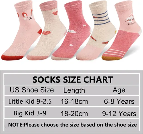 Miniatura 6 de Cozi Foot 5 pares de calcetines de algodón suaves y lindos para niñas pequeñas y grandes