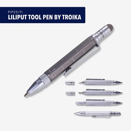 Miniatura 2 de Troika LILIPUT DE CONSTRUCCIÓN – PIP25/TI – Bolígrafo multitarea (pequeño) – Bolígrafo – Regla de centímetros y pulgadas – Destornillador ranurado