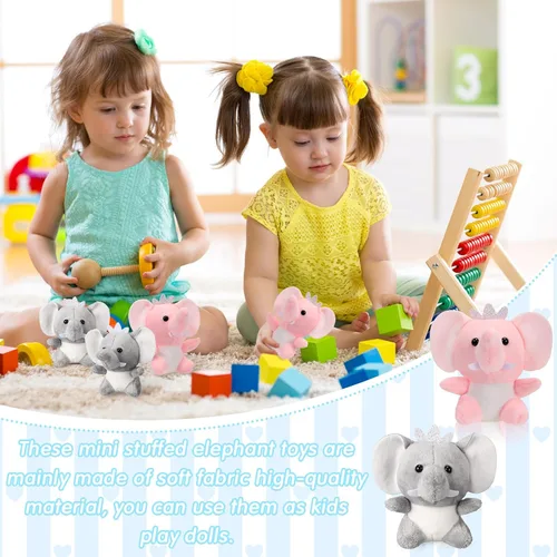 Miniatura 7 de Wettarn 24 piezas de mini animales de peluche, pequeños y lindos juguetes de peluche para mujeres, regalos de fiesta de cumpleaños, 3.1 pulgadas Gris