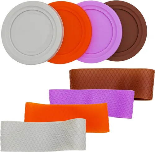 Tapas y fundas de silicona de repuesto, compatibles con contenedor de Ninja Creami Ice Cream Maker, modelo: NC301, NC300, NC299AMZ Series.