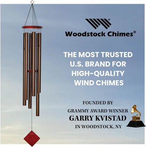 Miniatura 8 de Woodstock Chimes Neptune Carillón de Viento para Exterior de 54", Grande, Bronce, Sonido de Tono Profundo para Jardín al Aire Libre, Patio