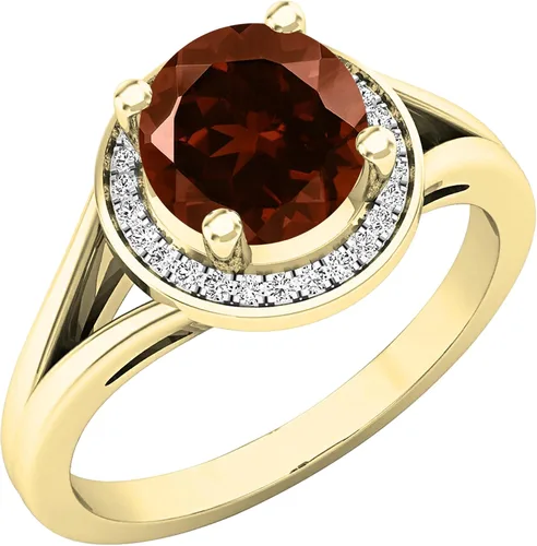 Miniatura 155 de Dazzlingrock Collection Anillo de compromiso redondo de 0.276 in con halo de diamante blanco y vástago dividido para ella en oro macizo de 14