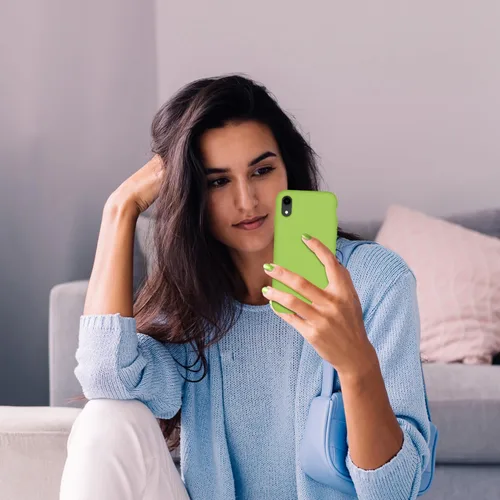 Miniatura 7 de Cordking Funda diseñada para iPhone XR, funda de silicona ultra delgada a prueba de golpes con [forro de microfibra suave antiarañazos], 6.1 Brote