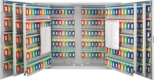 Barska Gabinete de llaves de 600 posiciones, caja fuerte para llaves de montaje en pared con ganchos numerados, hoja de registro de índice,