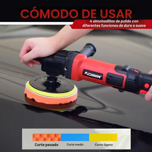 Miniatura 4 de AOBEN Pulidora de amortiguación de 6/7 pulgadas, amortiguador rotativo para automóvil, kit de pulidora y encerado de 1600W con 6 velocidades