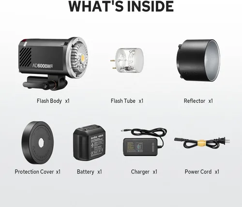Miniatura 9 de GODOX AD600BM II - Estroboscópico flash para exteriores, monolight portátil HSS de 600 W 1/8000s, lámpara de modelado LED de 40 W, 500 destellos