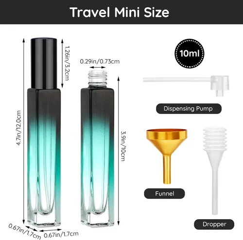 Miniatura 4 de Segbeauty 5 Pack de botellas de spray de vidrio rellenables de 10 ml para perfume, botella de colonia de niebla fina mini vacía de viaje de 10 ml