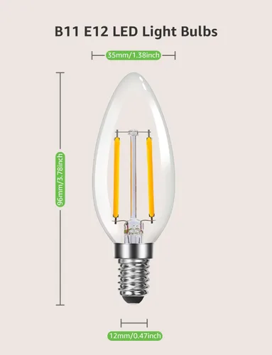 Miniatura 6 de Lepro Bombillas LED de araña equivalentes a 60 W, bombillas de candelabro regulables E12 para ventilador de techo y candelabro, bombillas de Blanco