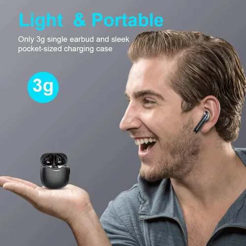 Miniatura 4 de Auriculares inalámbricos, auriculares Bluetooth 5.4 con graves estéreo, auriculares Bluetooth en el oído con cancelación de ruido y micrófono