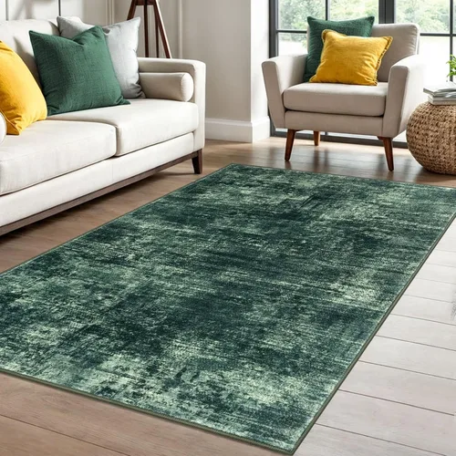 Miniatura 334 de IOHOUZE Alfombra pequeña abstracta de 2 x 3 pies, alfombra de entrada lavable para entrada interior, alfombras con respaldo de goma, alfombra gris