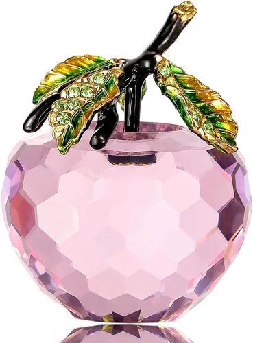 Miniatura 15 de Figura de manzana de cristal de Vie jeune, pisapapeles de estatua hecha a mano, adorno para decoración del hogar, artesanías de cristal