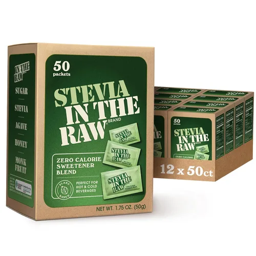 Stevia In The Raw, a base de plantas, cero calorías, sustituto del azúcar, sin eritritol, edulcorante sin azúcar para café, bebidas calientes y